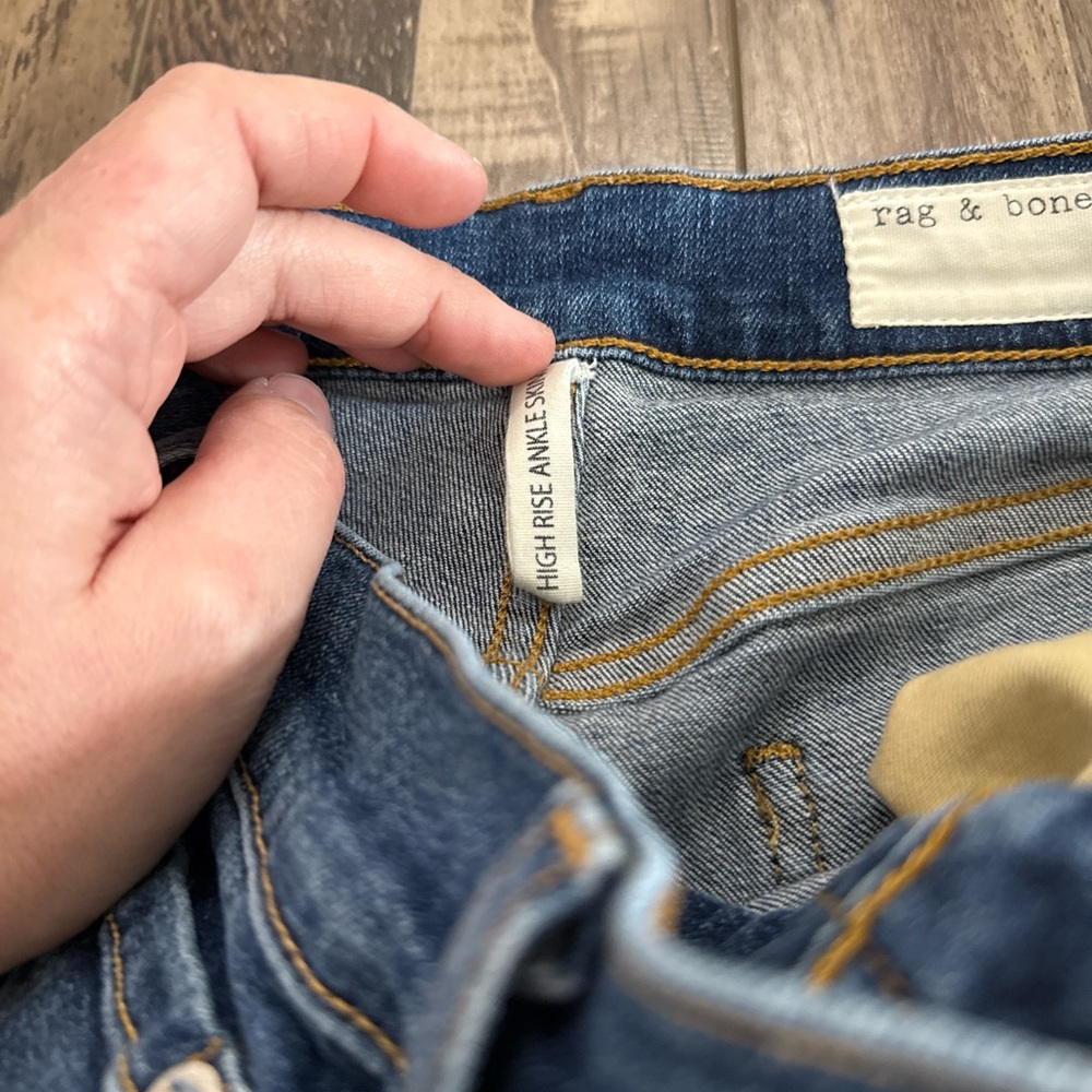 rag & bone Women's Straight Leg Jeans in Blue - Picture 3 of 5